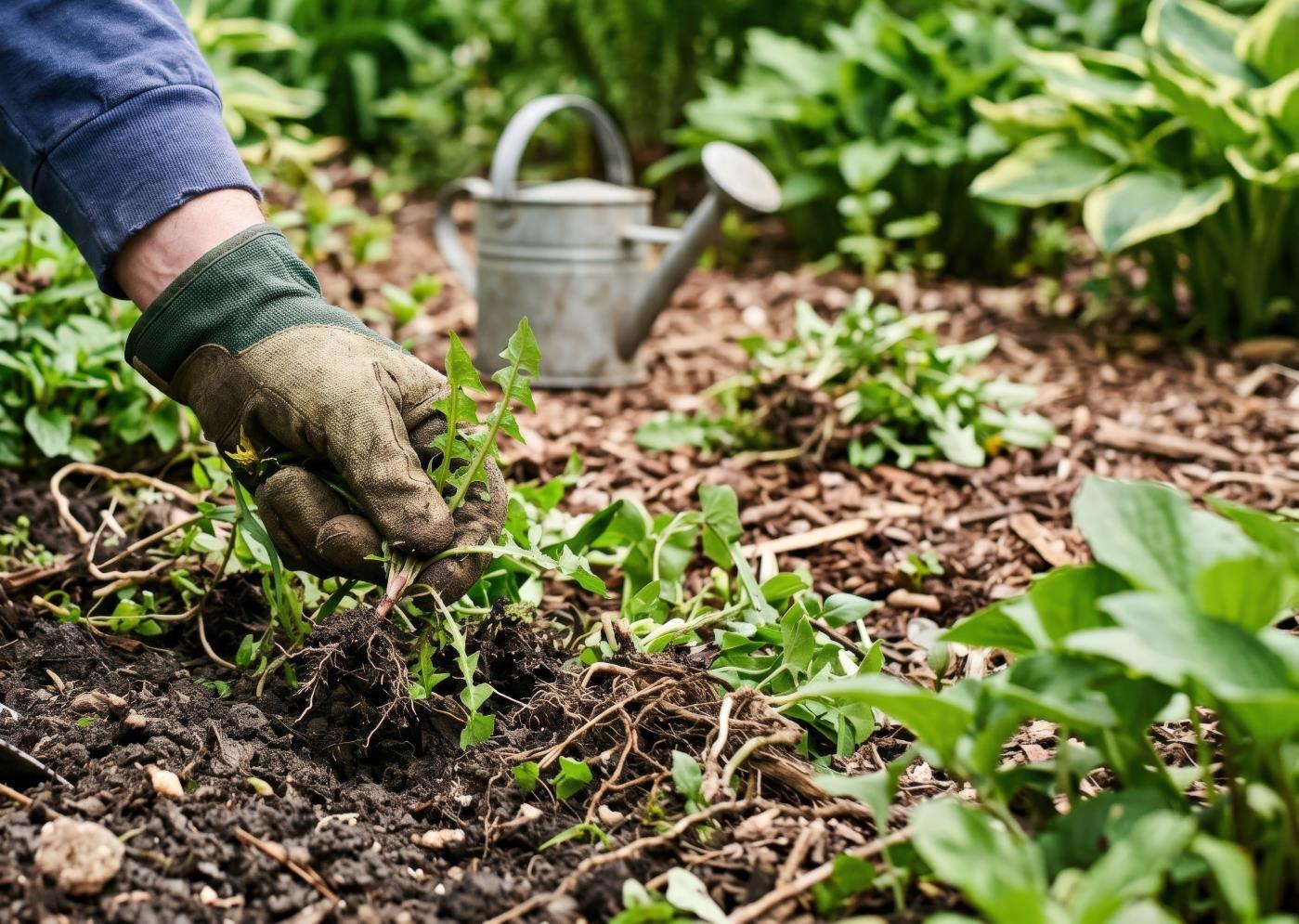 Glove in garden